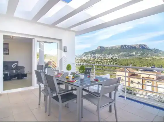 (4) Nowoczesny dom szeregowy z pięknymi widokami na góry, Calpe, Costa Blanca Północ