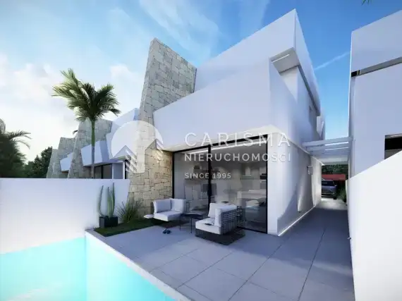 (4) Domy w zabudowie bliźniaczej z prywatnymi basenami 650 m od plaży w San Javier