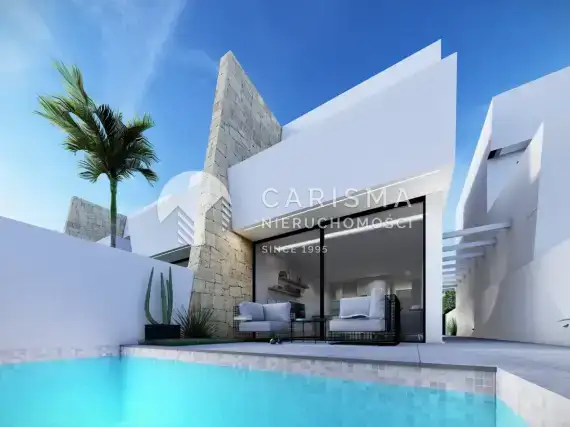 (5) Domy w zabudowie bliźniaczej z prywatnymi basenami 650 m od plaży w San Javier