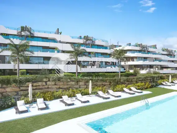 (12) Nowe apartamenty w budowie z widokiem na morze, Estepona, Costa del Sol.