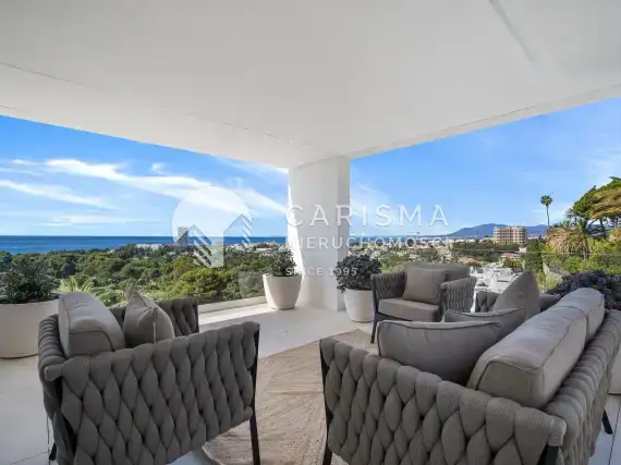 (25) Dom w Hiszpanii z widokiem na Morze Śródziemne, Rio Real, Malaga, Costa del Sol