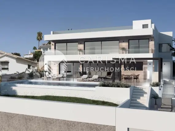 (2) Nowoczesna willa w budowie blisko plaży z panoramicznym widokiem na morze, la Cala de  Mijas