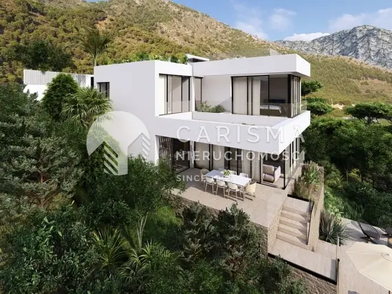 (4) Projekt nowoczesnej willi z widokiem na góry i morze, Mijas